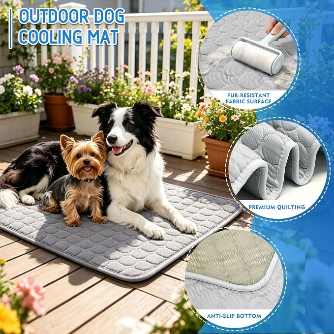 Dog Cooling Mat, Upgraded Arc-Chill Cooling Mat for Dogs Q-Max>0.4, Washable Dog Cooling Pad, Non-Slip Portable Cooling Pad for Dogs, Self-Cooling Bed for Small Medium Large Dogs Cats Indoor Outdoor