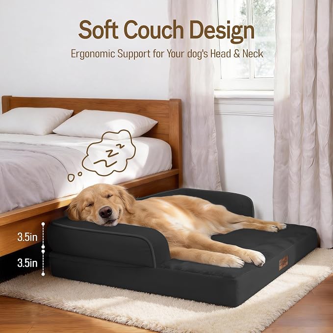 Comfort Expression Memory Foam Dog Bed - Washable Pet Bed for Big Dog Waterproof Pet Couch Memory Foam Sofa Bolster with Removable Cover - 36 x 27