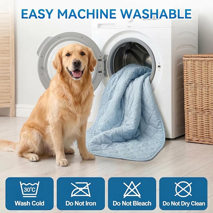 Dog Cooling Mat Q-MAX>0.5 Self-Cooling Mat for Dogs Crate Pad for Dogr, 2-in-1 Long-Lasting Cool Mats and Soft Kennel Pad for Dogs, Easy Washable Mat for Bed Crate Car