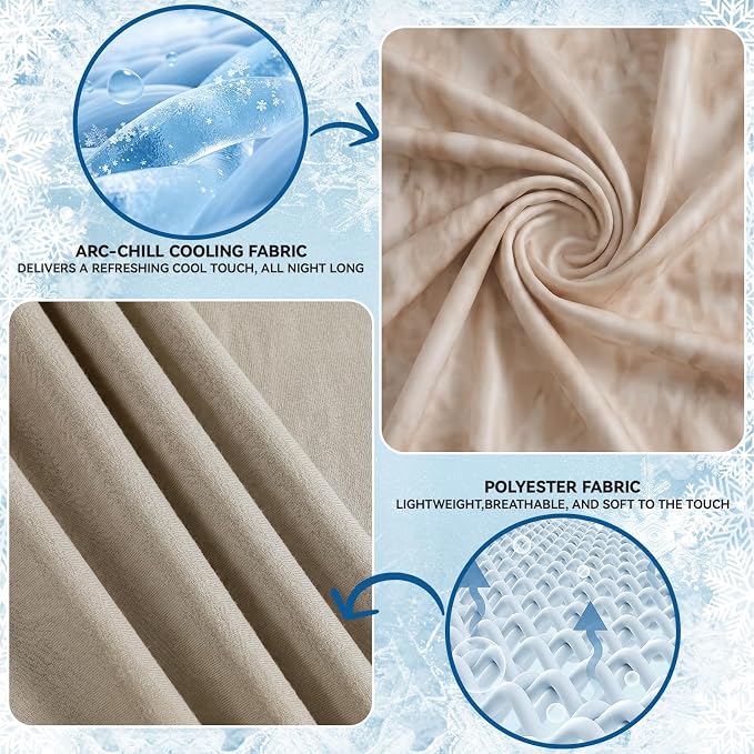 Guohaoi Cooling Throw Blanket for Hot Sleepers, Twin Size 90''×90'' Lightweight Breathable Summer Bed Blanket for Couch, Arc-Chill Q-Max >0.5 Cool Fiber, Lightweight Blanket Light Brown