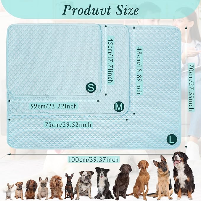 Upgraded Self-Cooling Dog Mat - Breathable Pet Cooling Pad for Dogs & Cats, Indoor & Outdoor Use, Washable Cooling Blanket for Comfort