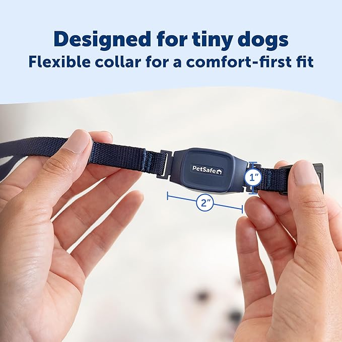 PetSafe NanoBark 2.0 Bark Collar for Small Dogs Lightweight, Adjustable 4-15" Neck Smart Bark Detection Auto-Adjusting Static Correction Waterproof & Rechargeable Up to 7 Days Battery