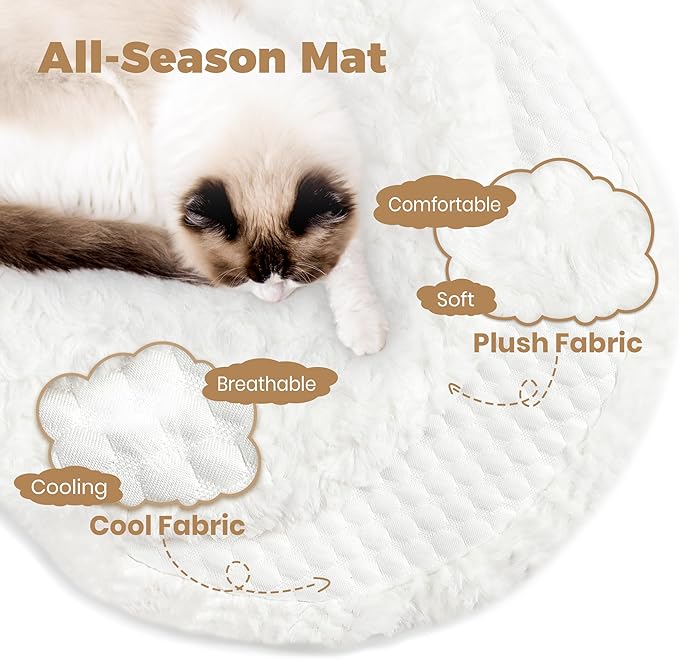 Easyego Modern Cat Tree, 45.6" Aesthetic Wood Cat Tree Tower for Large Cats, Luxury Cat Condo with Scratching Posts and Flower Platforms, Cat Furniture, White