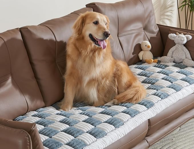 Couch Cushion Cover for dogs Sofa Cover Washable Pet Love Seat Couch Covers for Sofa Slipcovers Couch Protector Blanket for Dogs Sofa Cushion Covers for Pets Washable Pad Blue Grey 70x150cm/27.6x59in