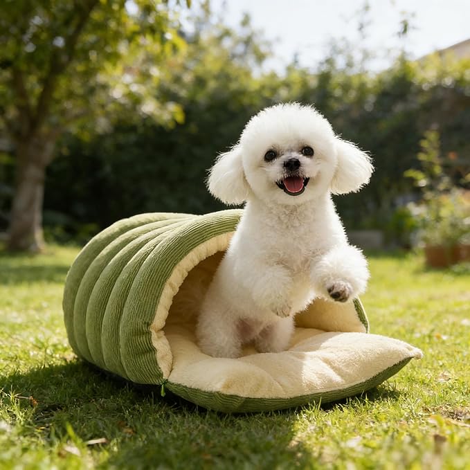 Warmth Cozy Dog Cat Bed Comfort Plush Pet Cave 2026 New Winter Tent for Dog and Cat Fluffy Semi Enclosed Cute Pet Bed for Indoor Cats & Small Dogs Warm and Breathable (Purple, M)