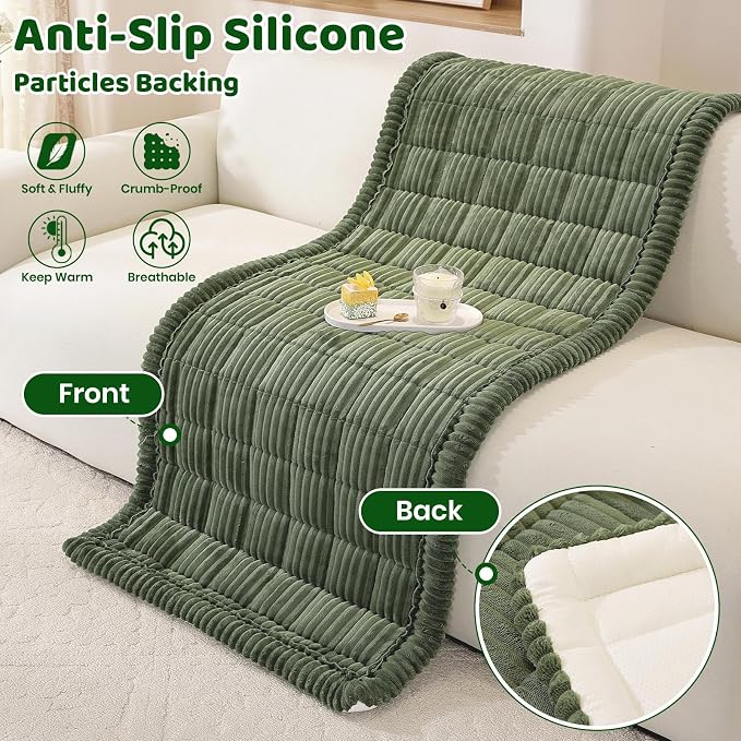 Royhom Couch Cover for Dogs Washable, Soft Thick Pet Couch Covers for Sofa, Pawcart Couch Protector Pet Friendly, Furniture Covers Dog Mat for Couches and Sofas (Green, 35.4 x 63 Inch)