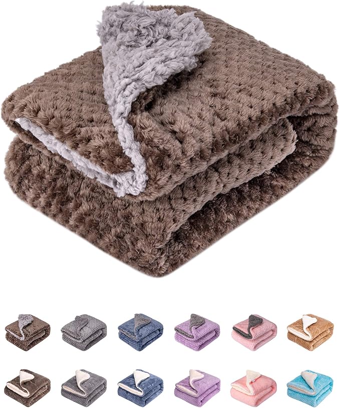DG-Eagle Grey Plush Fleece Receiving Blanket for Dog, Cat, Couch, Travel - Warm, Soft, 24" x 32"