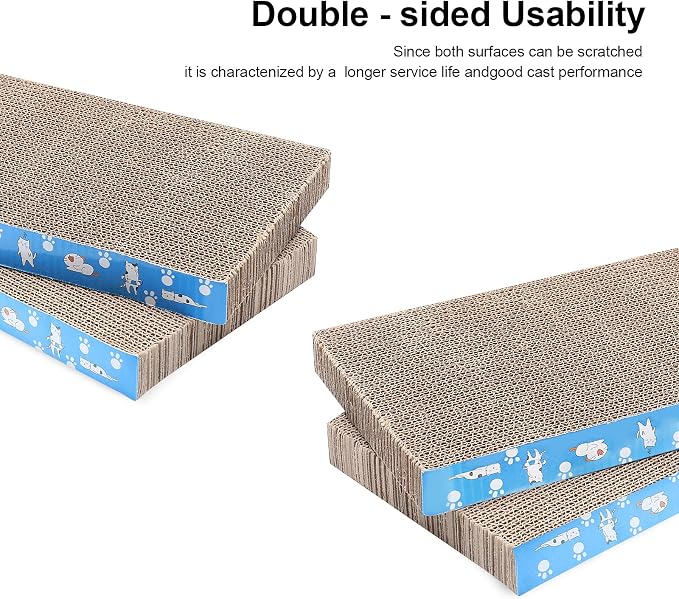 5 Packs in 1 Cat Scratch Pad, Cat Scratcher Cardboard,Reversible,Durable Recyclable Cardboard, Premium Scratch, Suitable for Cats to Rest, Grind Claws and Play