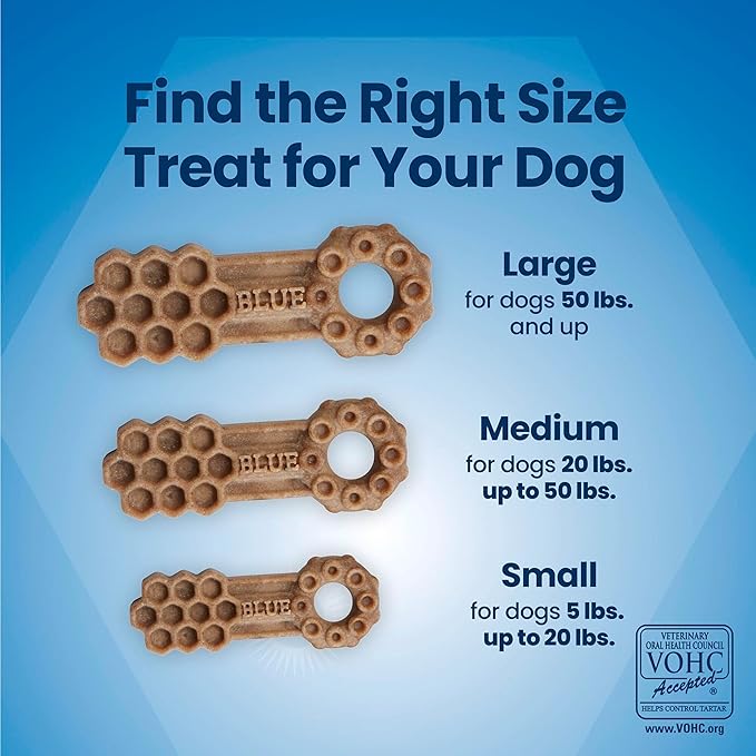 Blue Buffalo Natural Dental Chews for Small Dogs 5-20 lbs., Chicken & Spearmint, Daily Teeth Cleaning Dog Treats, Enhanced with Vitamins & Minerals, 11.3-oz. Bag (28 Treat Count)