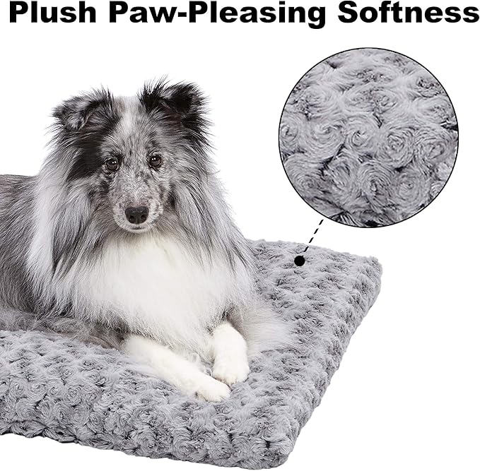 MidWest Homes for Pets XS QuietTime Deluxe Gray Ombré Swirl Plush Pet Bed, Machine Washable, Non-Skid Bottom, Soft Crate Mat for 22-inch Crates