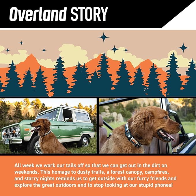 Wolfgang Heavy Duty Adjustable Dog Harness, Pull-Tested to Over 800 lbs for Walking & Training, Overland Print, Large