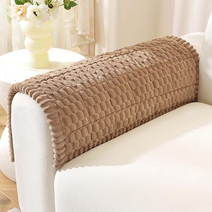 OstepDecor Couch Cover for Dogs, Washable Non Slip Sofa Cover for Pets, Soft Couch Covers for Sofa, Loveseat and Sectional, Furniture Protector Against Pet Hair & Scratches (20" x 24", Brown)