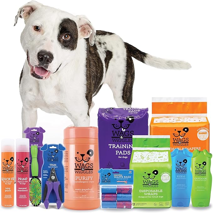 Wags & Wiggles Quick Fix Dog Dry Shampoo | Dog Grooming Waterless Shampoo | Juicy Peach, 7 oz