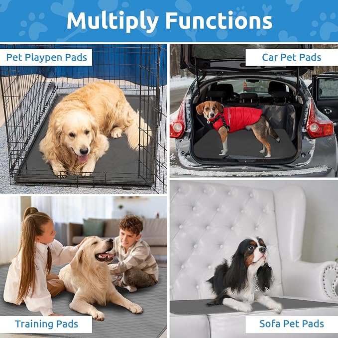 Washable Reusable Dog Pee Pads, 48"x65" Absorbent & Waterproof Puppy Training Pad for Crate, Playpen & Carpet, Large Potty Pads for Dogs, Cats & Small Pets