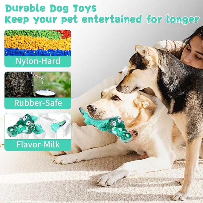 Fuufome Large Dog Chew Toys for Aggressive Chewers： Almost Indestructible Dog Toy to Keep Them Busy & Reduce Boredom-Gift Toys for Small Medium, Large Breed