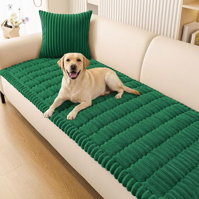 Smiry Couch Cover for Dogs, Non Slip Washable Sofa Protector for Pets, Soft Furniture Cover for Pet, Stylish Sofa Covers, Cozy Protect Against Fur, Dirt & Everyday Messes (Turquoise, 27.6" x 70.9")