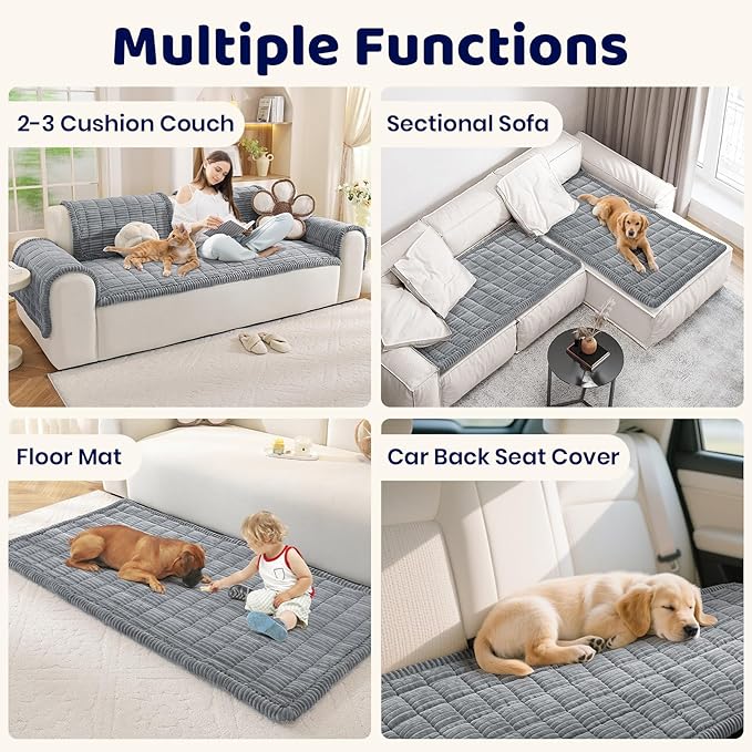 Royhom Couch Cover for Dogs Washable, Soft Thick Pet Couch Covers for Sofa, Pawcart Couch Protector Pet Friendly, Furniture Covers Dog Mat for Couches and Sofas(Blue-Grey, 35.4 x 47.2 Inch)
