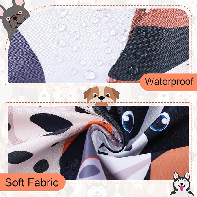 Dog Grooming Waterproof Apron with 2 Pockets, Cute Animals Puppy Dog Pets Apron