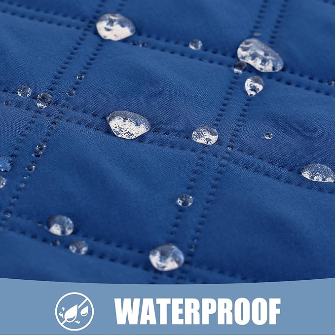 Smiry Waterproof Dog Bed Cover Pet Blanket, Soft Washable Dog Blanket for Furniture Bed Couch Sofa Reversible, Checkered (68"x82", Navy/Blue)