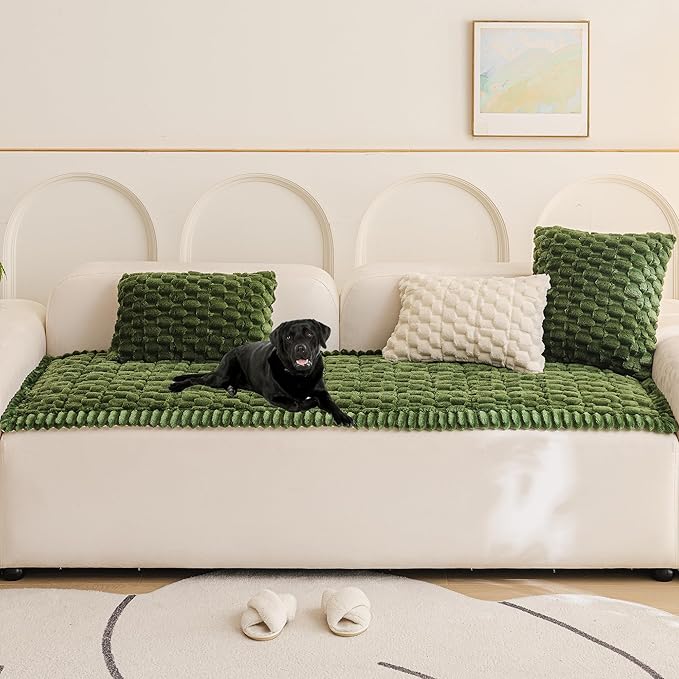 Mivnue Pet Couch Cover Dogs Washable Sofa Protector Non Slip Fuzzy Couch Pads Pet Friendly Dog Mat for Couches and Sofas