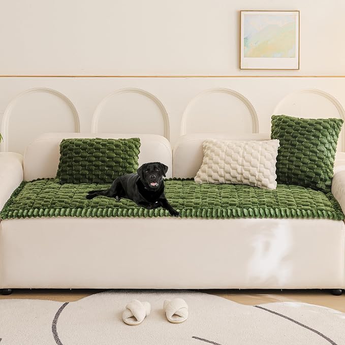 Mivnue Pet Couch Cover Dogs Washable Sofa Protector Non Slip Fuzzy Couch Pads Pet Friendly Dog Mat for Couches and Sofas