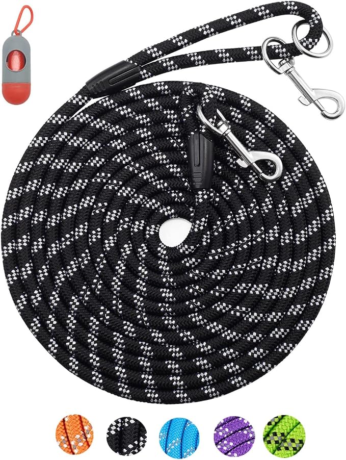 Long Dog Leash, 10FT-100FT, Reflective, Heavy Duty for Large to Small Dogs, Walking, Playing, Camping, Yard