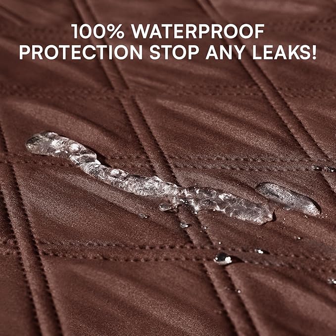Luciphia 100% Waterproof Couch Cover Blanket for Dogs Anti-Slip Pet Couch Protector Sofa Mat Puppy Cat Blanket with Non-Slip Bottom, Coffee Brown, 68x82 Inch