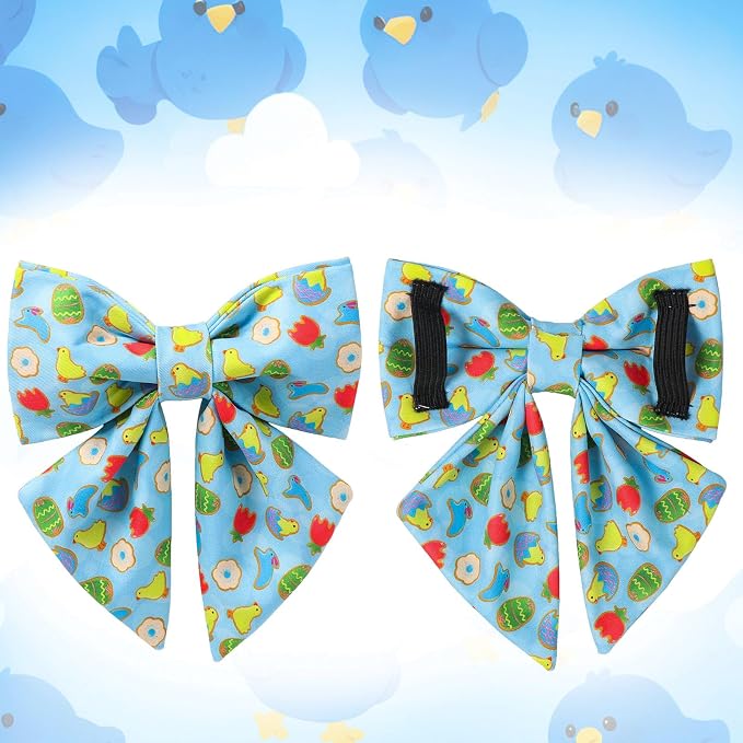 Easter Dog Collar with Bow Tie, Cotton Bunny Bowtie for Large Girl Boy Dog, Cute Rabbit Pet Collar with Metal Buckle, Gift, XS