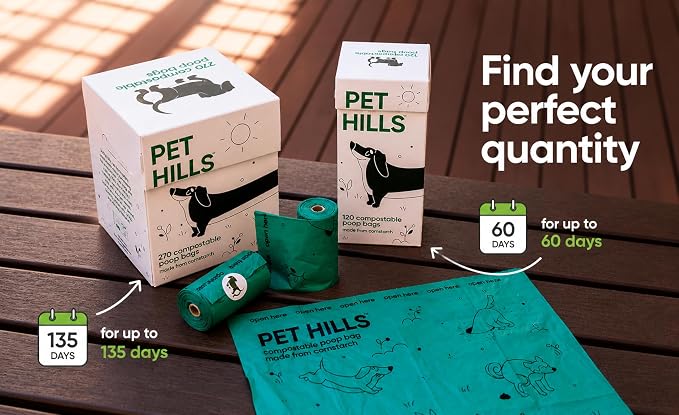 Heavy Duty Compostable Dog Poop Bags – 120 Count, Extra Thick 20 Micron, Leakproof & Unscented, Fits All Dispensers, Plant-Based Cornstarch, TÜV OK Compost HOME Certified