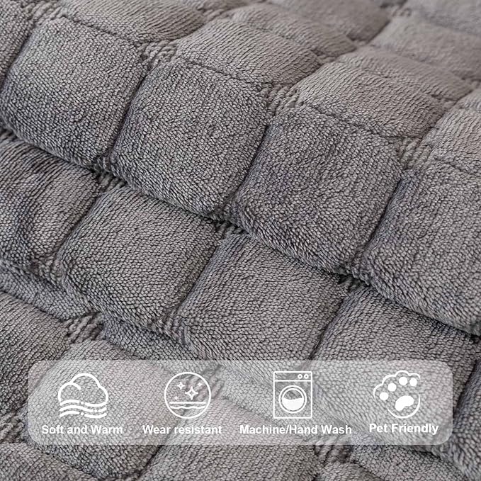 Velvet Washable Couch Cover for Pets Dogs, Non Slip Sectional Sofa Covers for 3 Cushion Couch Sofa L Sharped Sofa Arm Slipcover, Furniture Protector Covers(1 PCS 36"x36" Dark Grey)