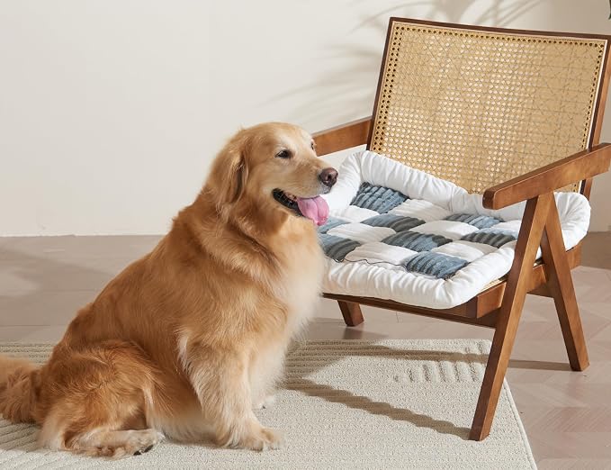 Couch Cushion Cover for dogs Sofa Cover Washable Pet Love Seat Couch Covers for Sofa Slipcovers Couch Protector Blanket for Dogs Sofa Cushion Covers for Pets Washable Pad Blue Grey 70x70cm/27.6x27.6in