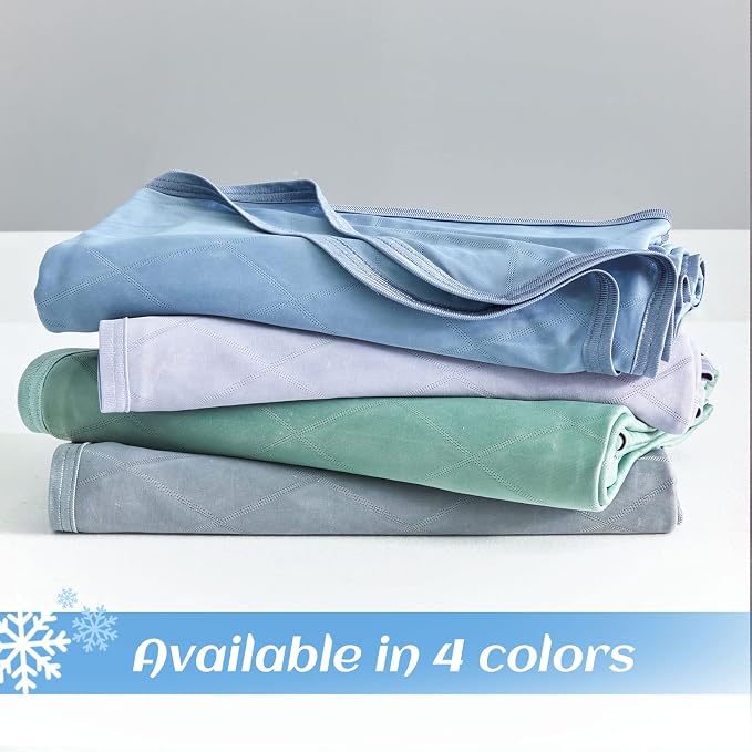 Ailemei Direct 【Upgraded Fabric Cooling Blanket for Hot Sleepers, Queen Size Lightweight Breathable Summer Bed Blankets, Q-Max >0.5 Jade Fiber,Keep Body Cool Hot Flashes Night Sweats, 90"x90"
