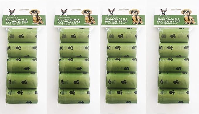 Biodegradable Dog Poop Bags, Extra Thick, Strong, 400 Count, Measures 8.5 x 12.5 Inches (Qty: 20 Rolls)