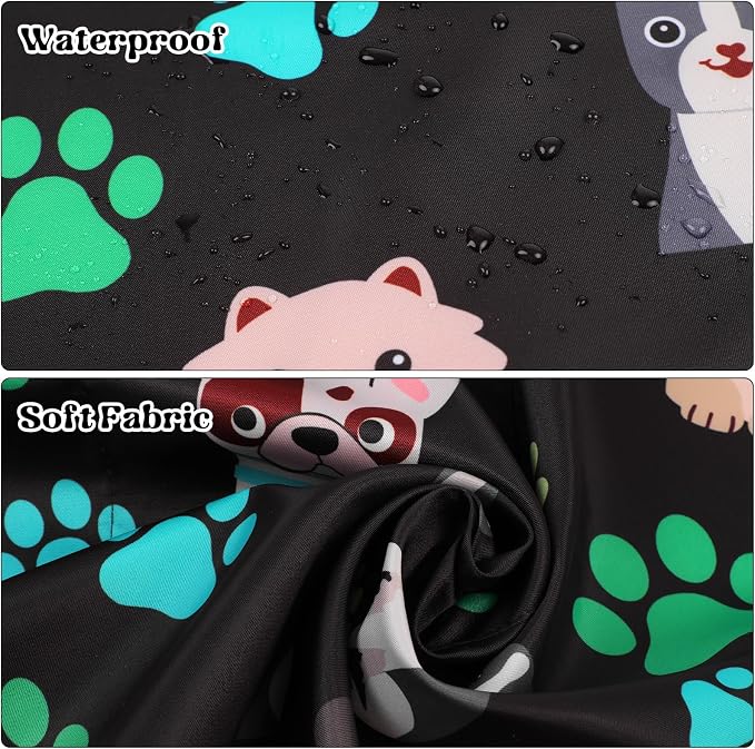 Dog Grooming Waterproof Apron with 2 Pockets, Cute Animals Puppy Dog Pets Apron