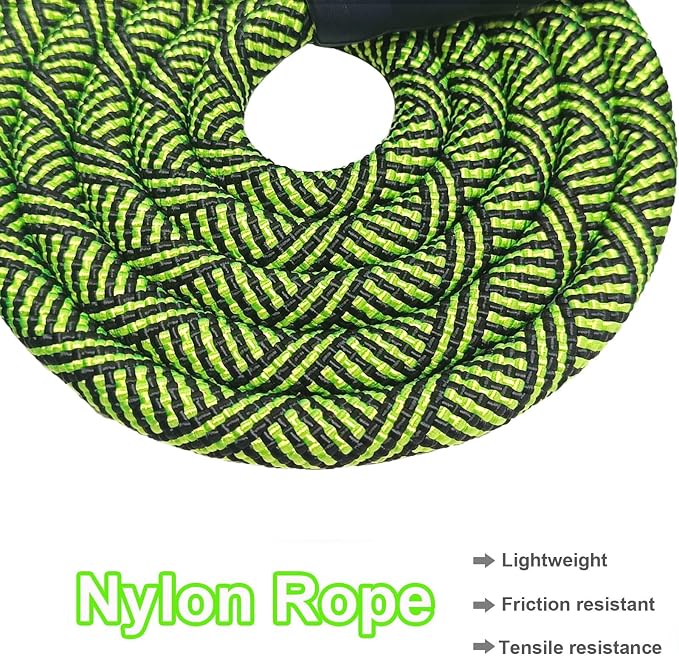 MayPaw Heavy Duty Rope Dog Leash, 6/8/10FT Nylon Pet Leash, Soft Padded Handle Thick Lead Leashes for Large Medium Dogs Walking Training Jogging (Green Black, 1/2" * 6')