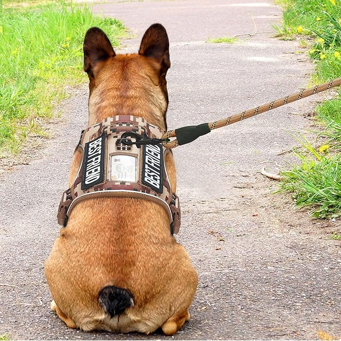 Beebiepet Heavy Duty Tactical Dog Harness for Small Dogs, No Pull Adjustable Pet Harness Reflective Service Training Easy Control Pet Vest Military K9 Working Dog Harnesses- Small, Desert Camo