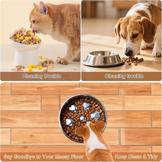 2 Pack Stainless Steel Slow Feeder Dog Bowls, Non-Slip Metal Pet Bowls for Fast Eaters, Anti-Gulping Bloat Prevention Dog Food Bowls, Easy to Clean for Small Breeds