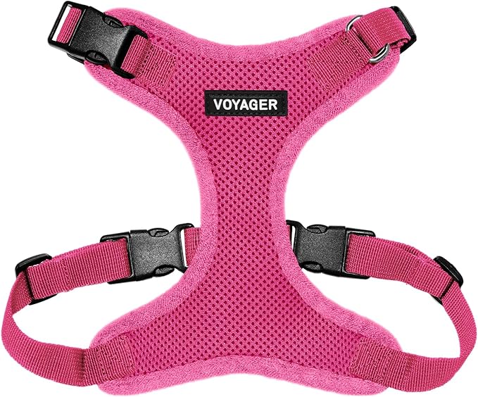 Voyager Step-in Pet Harness - All Weather Mesh, Adjustable Step in Harness for Cats and Dogs by Best Pet Supplies - Fuchsia, XL