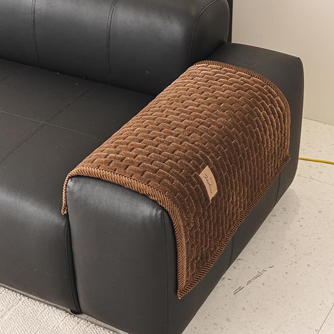 Couch Covers for Dogs Washable, Velvet Dog Couch Cover Protector, Fuzzy Plush Pet Sofa Cover for Single Sofa, Sofa Covers for Pets(1,Dark Brown,27.6"x27.6",Single Seater)