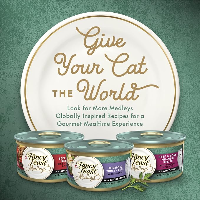 Fancy Feast Purina Medleys Poultry Collection Wet Cat Food Variety Pack - 3 oz. Cans,(Pack of 60)