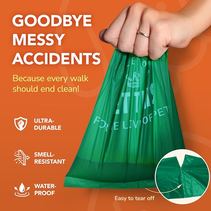 GET THIS Dog Poop Bag - 300 Dog Waste Bags, Lavender Scented, Leakproof & Odor-Trapping, Durable Waste Bags – 20 Rolls (15 Pet Poop Bagі Per Roll), 13x9" Environment-friendly Potty Bags