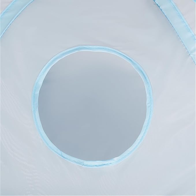 Tempcore Cat Tunnel for Indoor Cats, 3 Way Collapsible Pet Play Tunnel with Teaser Wand, Peek Holes & Hanging Ball, Interactive Tube for Kittens & Rabbits, Light Grey&Blue