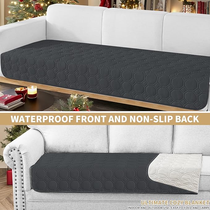 ZNSAYOTX Ultimate Cozy Blankets (30"x70") 100% Waterproof Sofa Mat Blanket for Dog Pets, Bed Couch Protector with Non-Slip Back Washable Durable, Pee Scratch Proof Easy to Clean (Black)