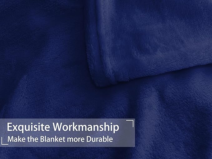 iMaylex Soft Puppy Flannel Fleece Blanket for Pet Dog Cat, Plush Microfiber, Cozy and Lightweight, Navy Blue, Pet, 19 x 27 inch (50 x 70 cm)