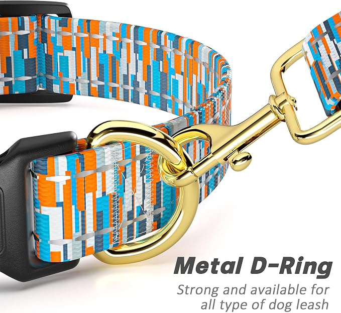 Reflective Dog Collar for Extra Small Dogs, Cute Boho Adjustable Heavy-Duty Nylon Puppy Collar for Boy and Girl Female, Soft Pet Accessories with Quick Release Buckle, Colorful Spliced