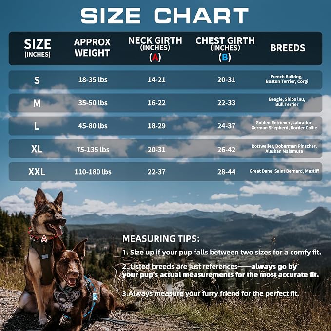 AUROTH Tactical Dog Harness for Large Dogs No Pull Adjustable Pet Harness Reflective Working Training Easy Control Pet Vest Military Service Dog Harnesses Black XXL
