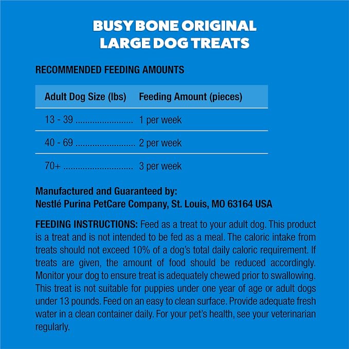Purina Busy Bone Adult Dog Chew Bone Treats, Original - 6 ct. Pouch
