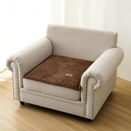 Couch Covers for Dogs Washable, Velvet Dog Couch Cover Protector, Fuzzy Plush Pet Sofa Cover for Single Sofa, Sofa Covers for Pets(1,Dark Brown,27.6"x27.6",Single Seater)