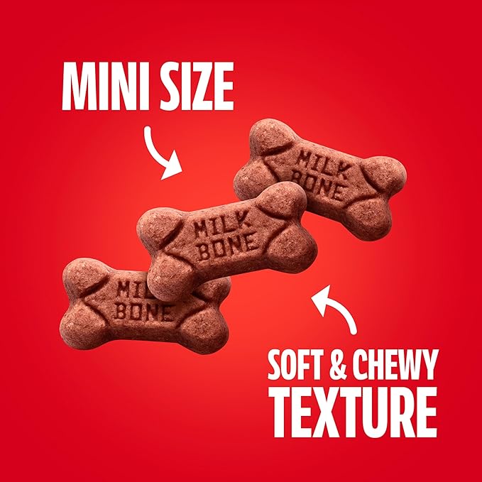 Milk-Bone Soft & Chewy Dog Training Treats Made with Real Filet Mignon, Mini Size, 18 Oz. Bag