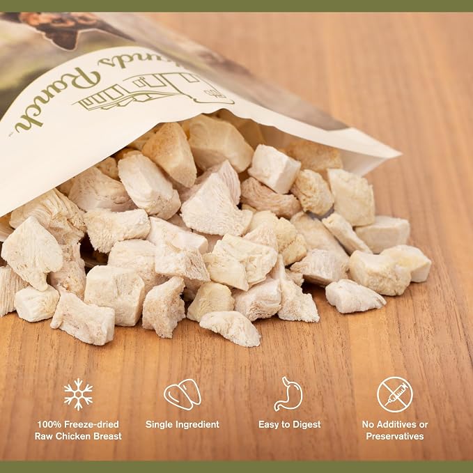 BADLANDS RANCH by Katherine Heigl – Superfood Bite Freeze-Dried Raw Chicken Breast Dog Treats – High Protein Single-Ingredient Snacks for Training, Rewards & Daily Wellness